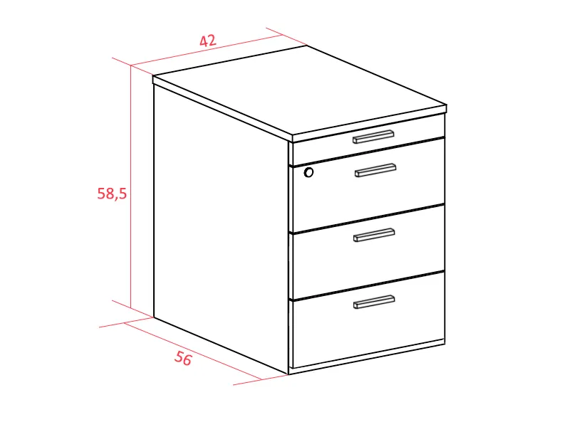 Caisson mobile 3 tiroirs Etner avec plumier - Etner