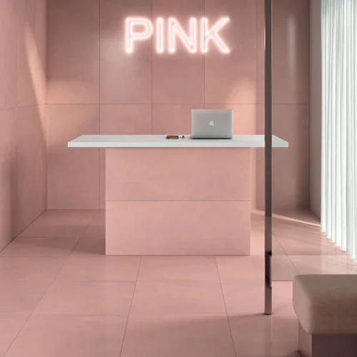 Carrelage effet béton rose R-Evolution Light Pink