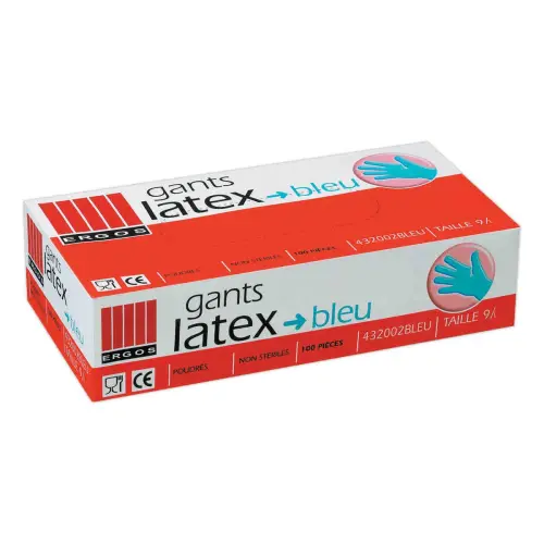 Gants de protection à usage unique en latex - Légèrement poudrés - Taille M