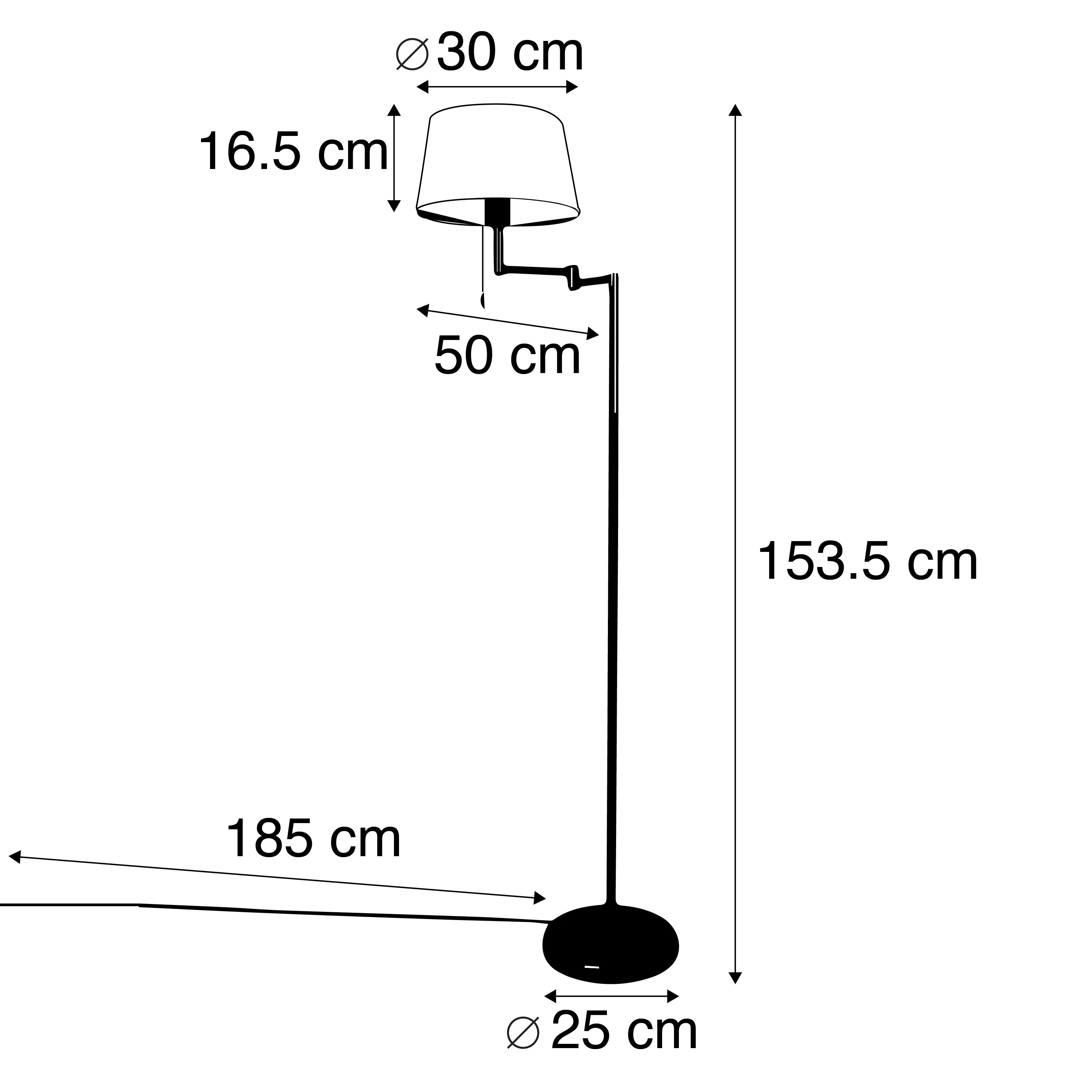 Lampadaire classique bronze avec abat-jour blanc réglable - Ladas Fix