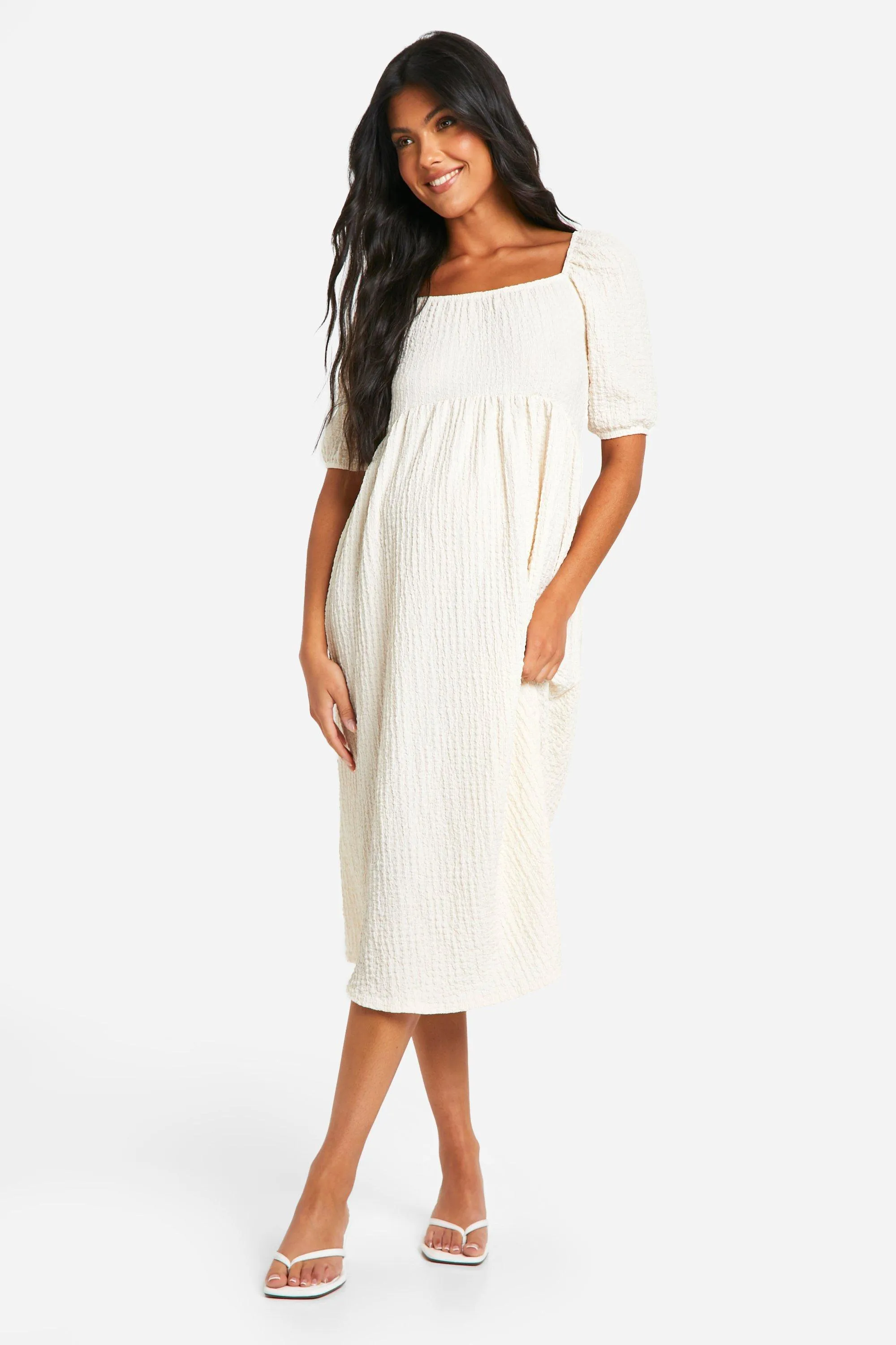 Maternité - Robe de grossesse mi-longue en jersey