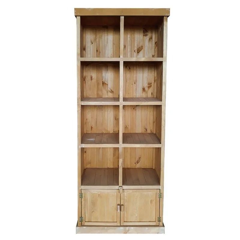 Meuble Présentoir 8 Cases et 2 Portes - Miel - Prolinea ou Meuble Présentoir 8 Cases et 2 Portes - Prolinea - Miel