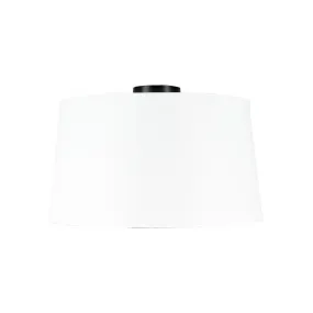 Plafonnier noir mat avec abat-jour blanc 45 cm - Combi