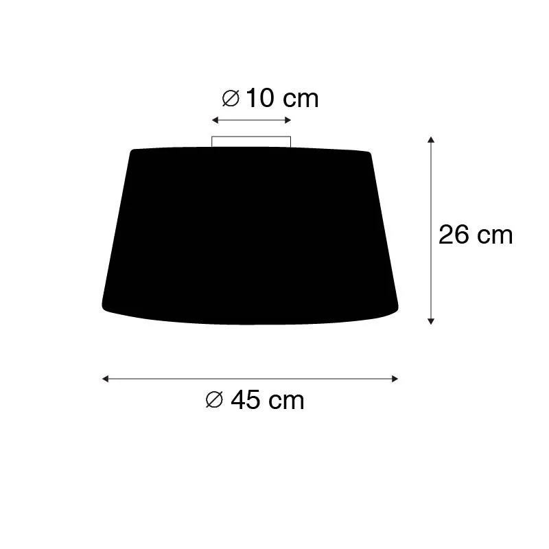Plafonnier noir mat avec abat-jour blanc 45 cm - Combi