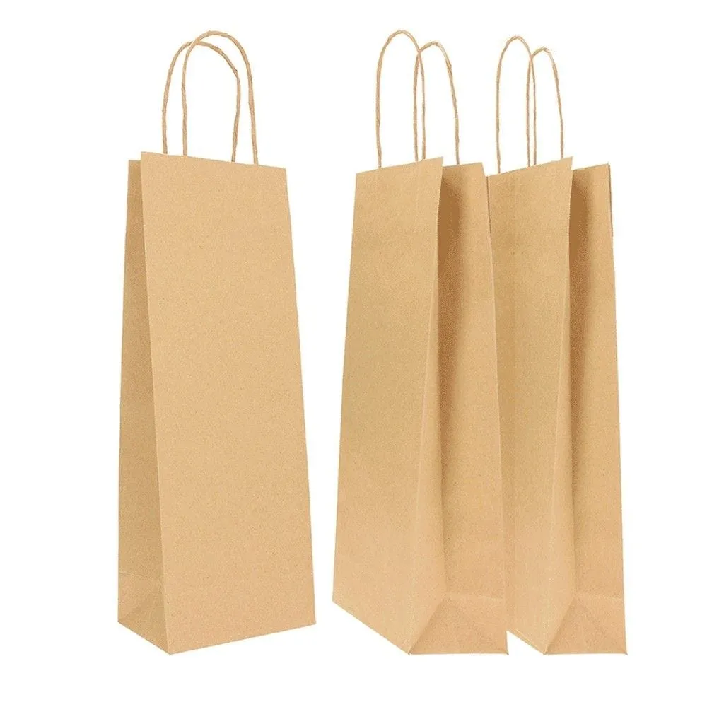 Sac bouteille poignées torsadées safari avana 14x09x38cm par 100