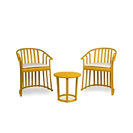 Set De Balcon NEW RAFF Avec Fauteuils Et Table - Moutarde