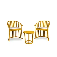 Set De Balcon NEW RAFF Avec Fauteuils Et Table - Moutarde
