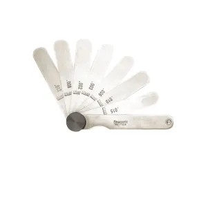 Starrett 172A Ensemble de 9 calibres d'épaisseur 0.0015 - 0.015" en acier
