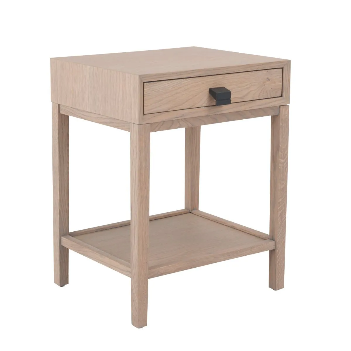 Table de chevet 1 tiroir en bois avec poignée vieillie JOHN